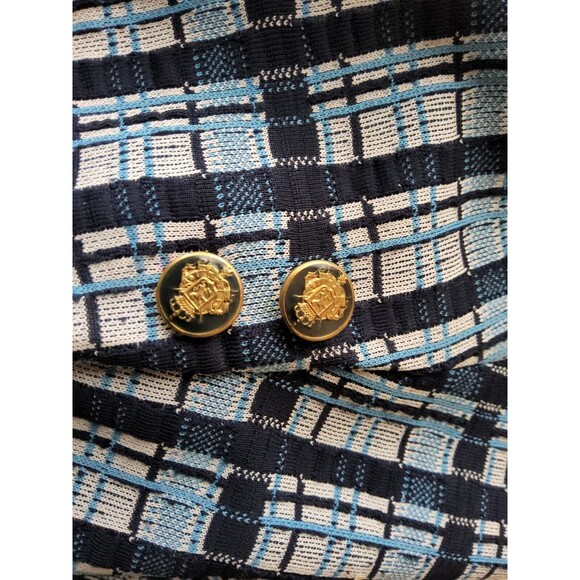 VTG Buckingham Clothes Morville Men's UK Sz 44R Blue Tartan Plaid Groovy Preppy - Picture 6 of 14